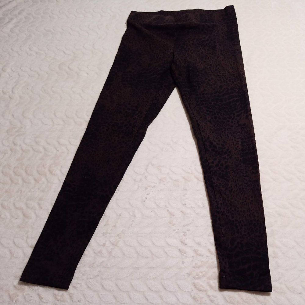 Willow & Clay Womens Leggings Small Brown Skinny Leopard Print Stretch Pull on